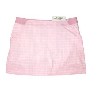 NWT Lilly Pulitzer Aona Skort in Conch Shell Pink Performance Gingham Size 16
